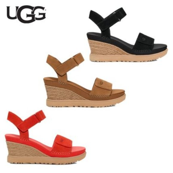 NWT - UGG Women's Ileana Strap Wedge Sandal, RED Pepper, 8 - Picture 6 of 8